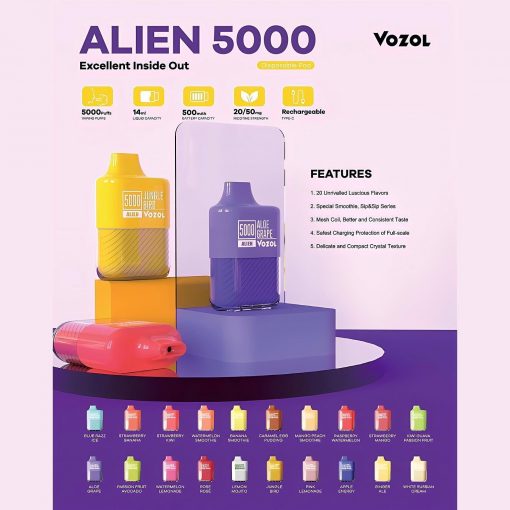 Pod Hút 1 Lần Vozol Alien 5000 hơi